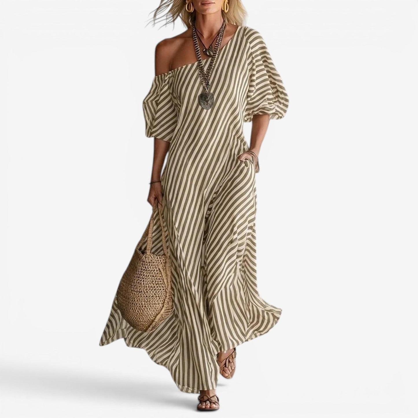 Izzy™ Vestido maxi con hombros descubiertos