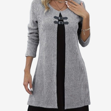 Elora™ Vestido de punto chic con contraste