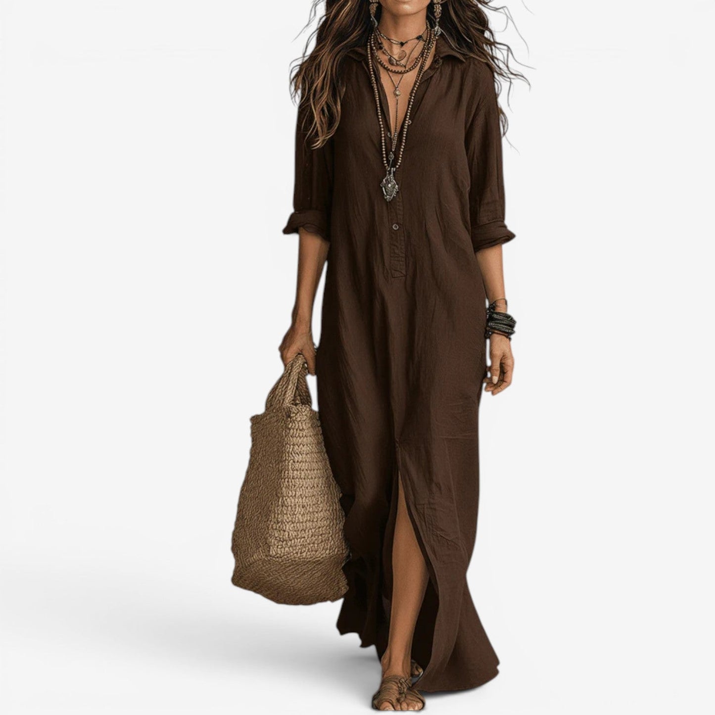 Amor™ Vestido camisero largo