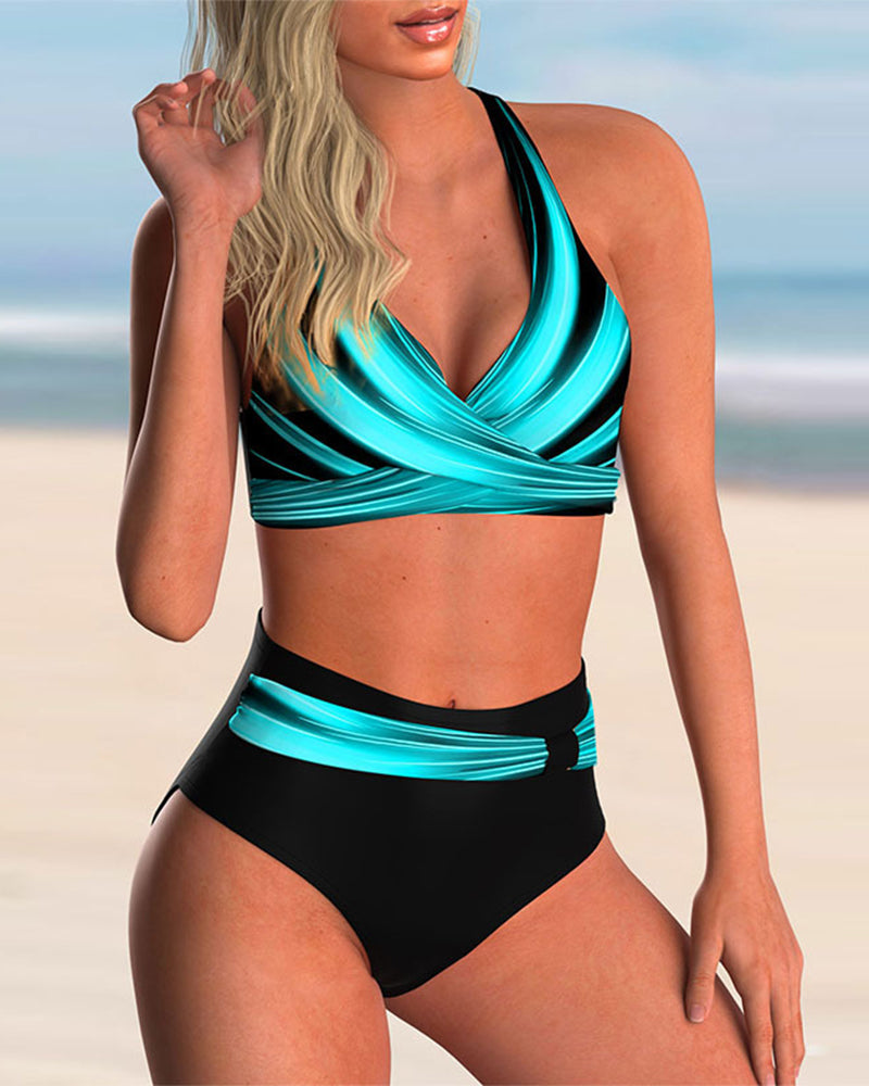 Bikini con estampado cruzado