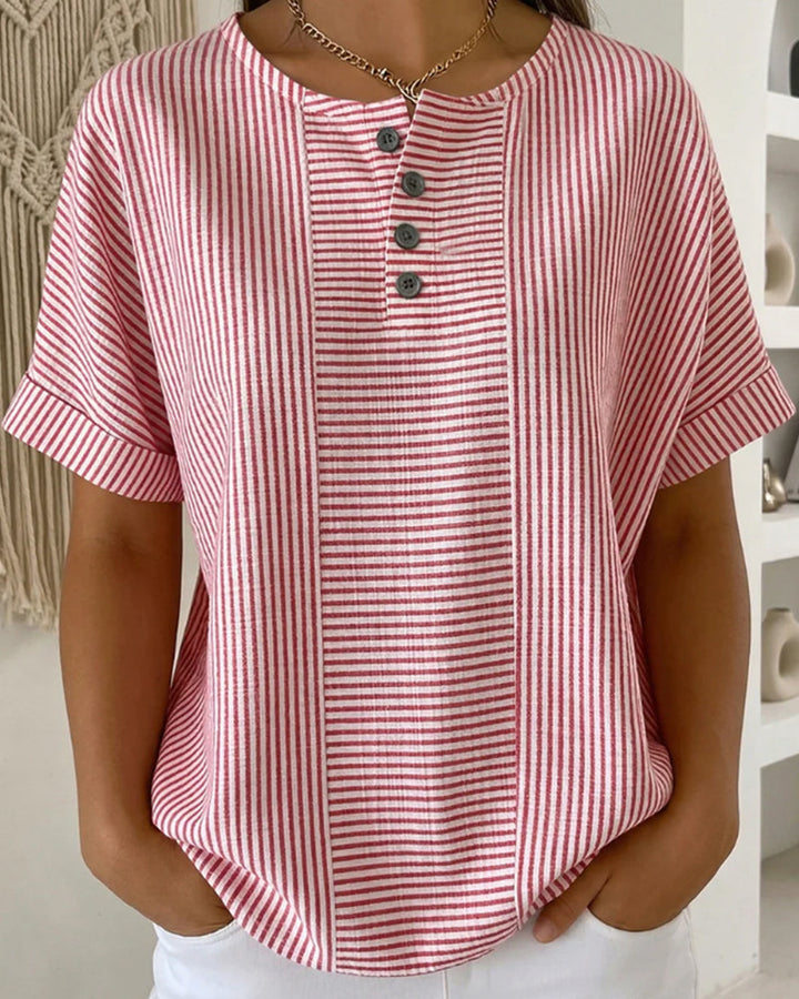 Blusa de cuello redondo de manga corta