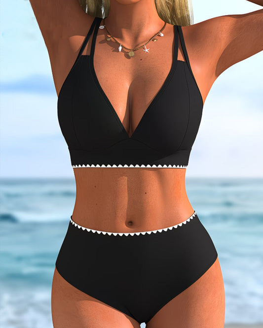 Bikini de tirantes con ribete en contraste