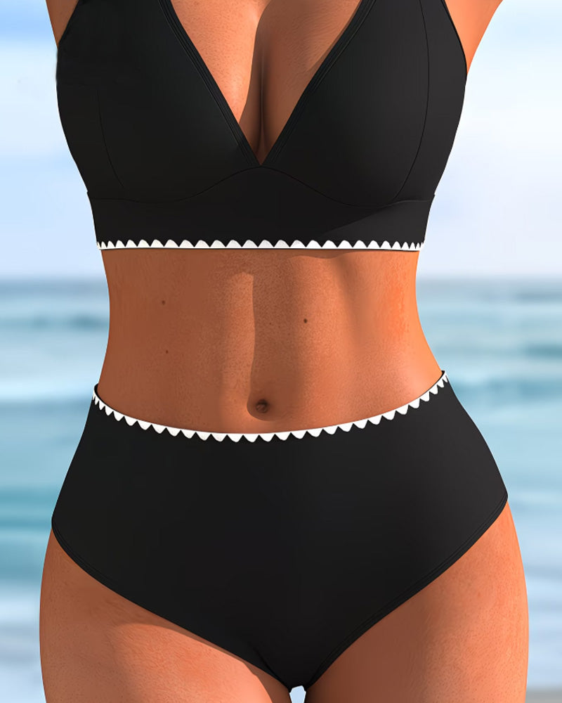 Bikini de tirantes con ribete en contraste