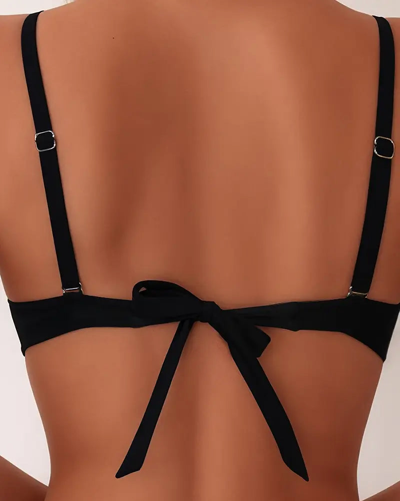 Conjunto de bikini sexy de dos piezas en tono nude