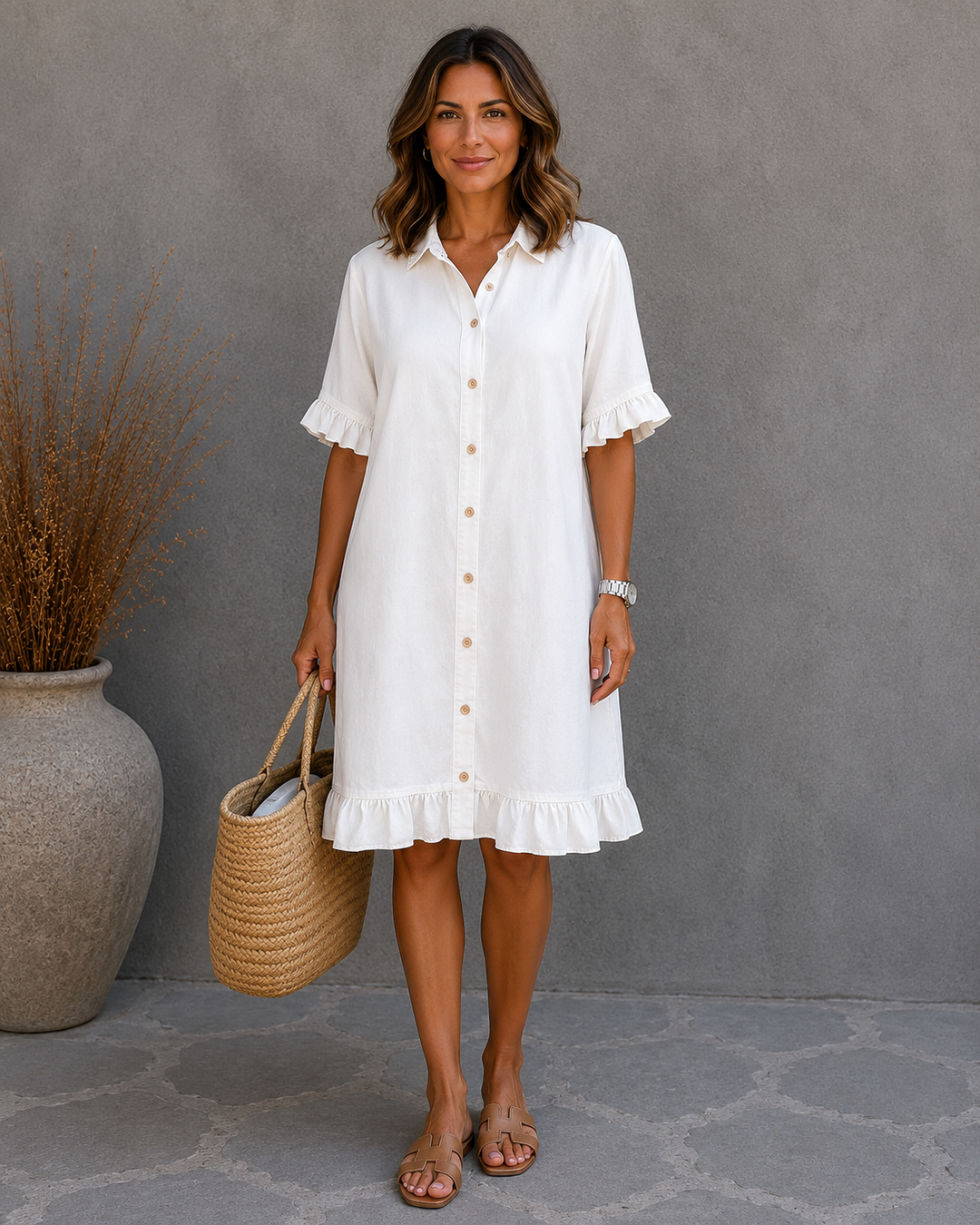Vestido falda vaquera con volantes