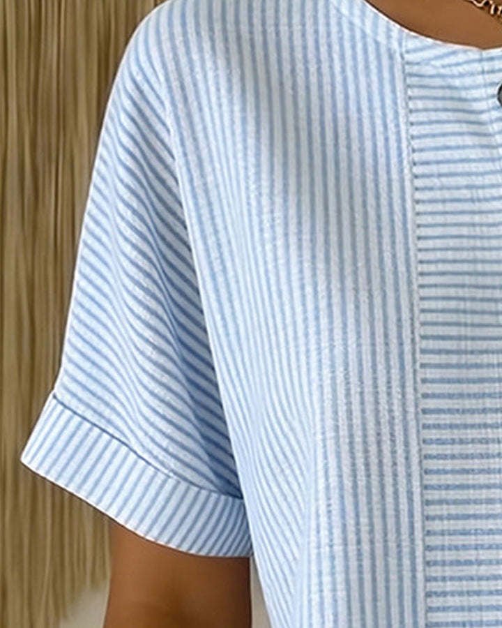 Blusa de cuello redondo de manga corta