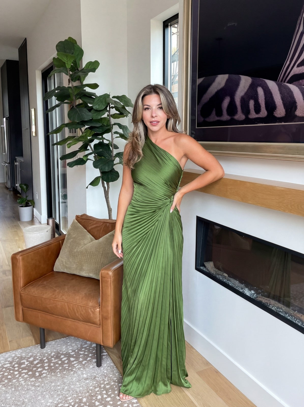 Aurelia - Vestido de un solo hombro plisado
