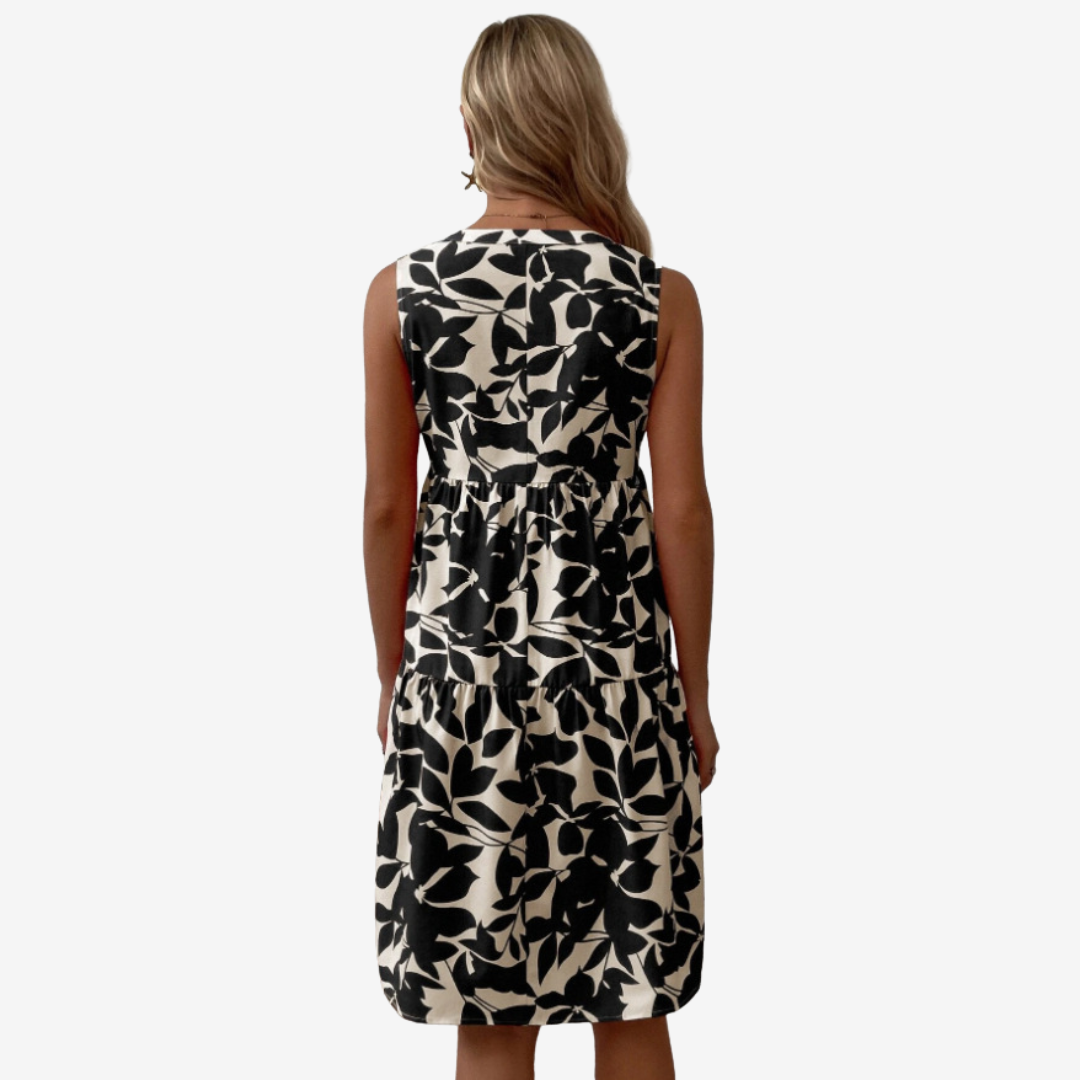 Séraphine™ Midi con motivos de hojas