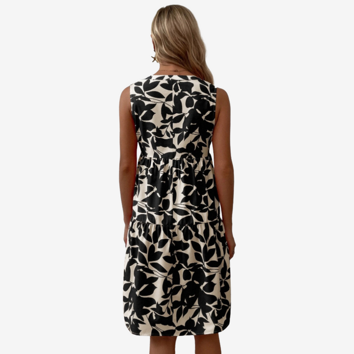 Séraphine™ Midi con motivos de hojas