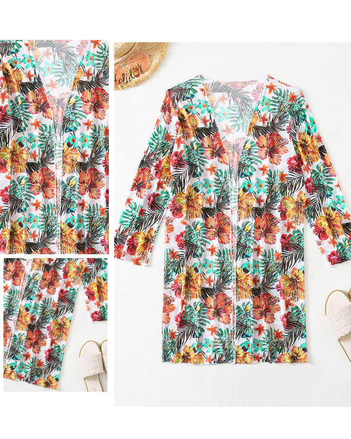 Bikinis con estampado floral y top cubrepecho