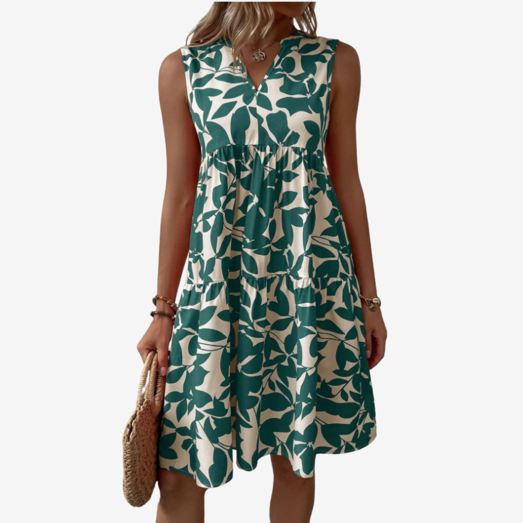 Séraphine™ Midi con motivos de hojas
