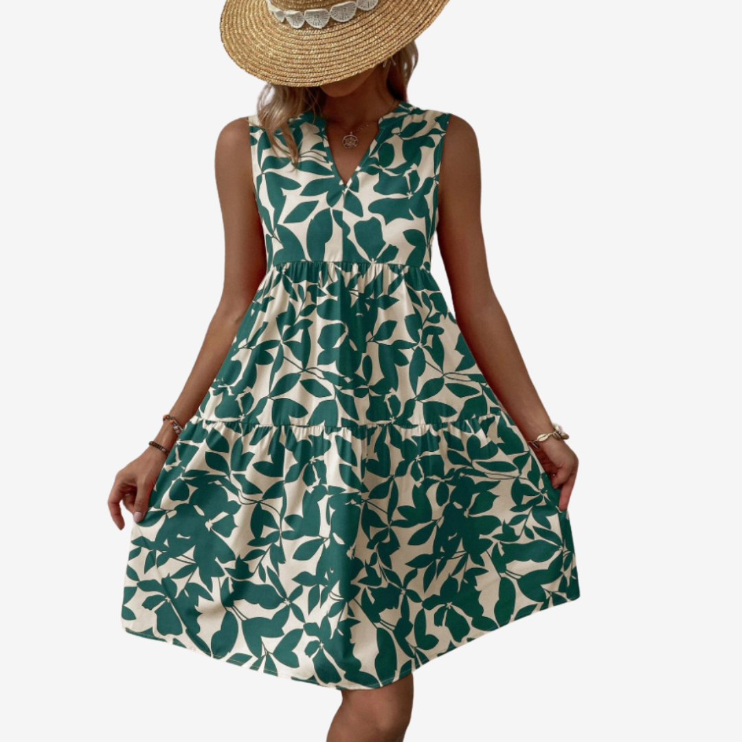 Séraphine™ Midi con motivos de hojas