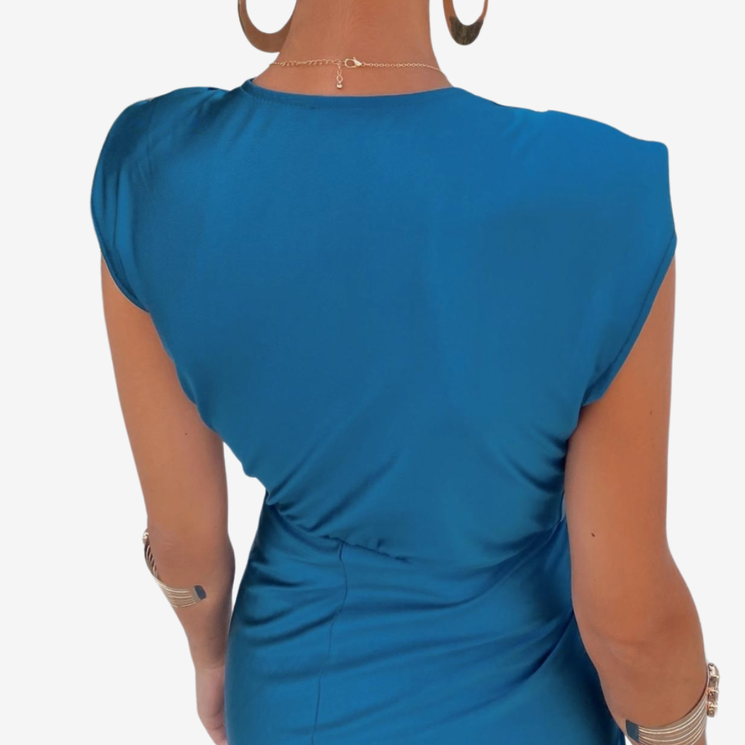 Assia™ Vestido midi drapeado