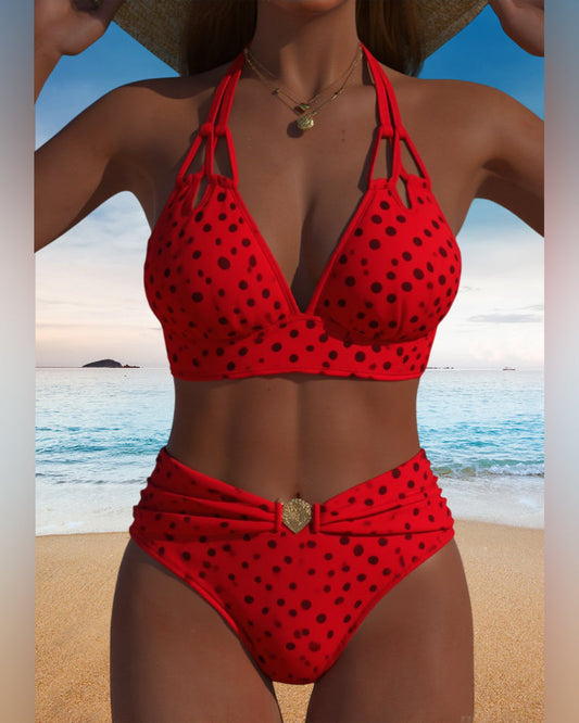 Bikini sexy de dos piezas con lunares