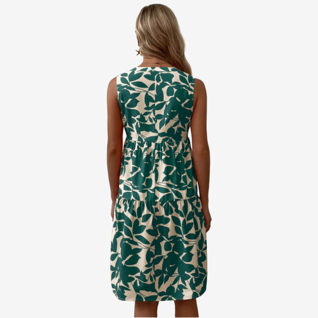 Séraphine™ Midi con motivos de hojas