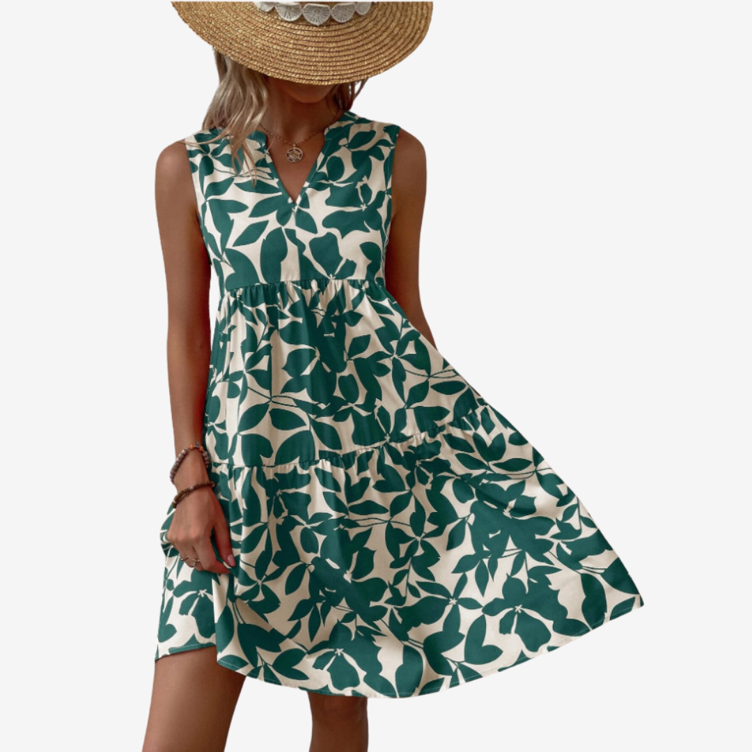 Séraphine™ Midi con motivos de hojas
