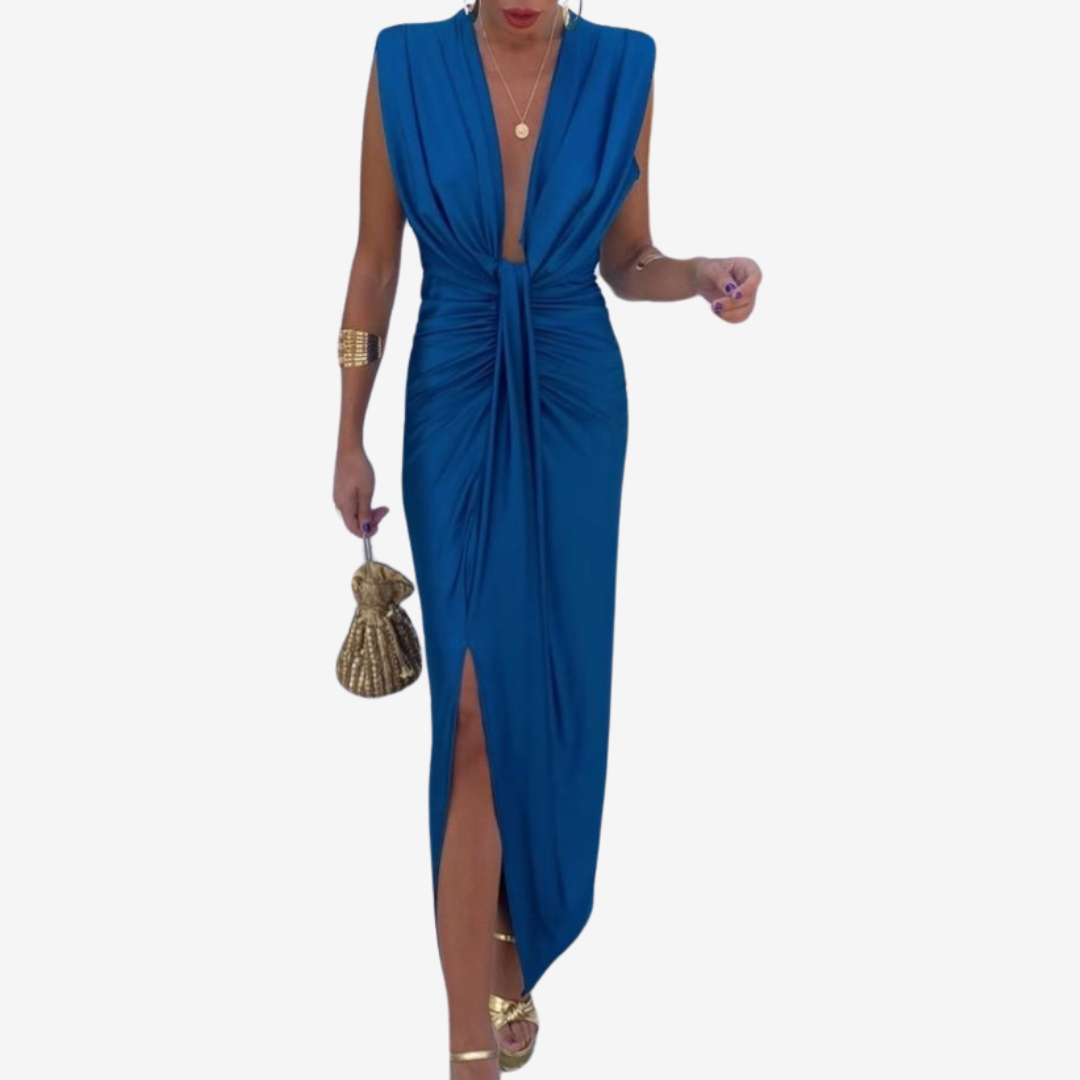 Assia™ Vestido midi drapeado