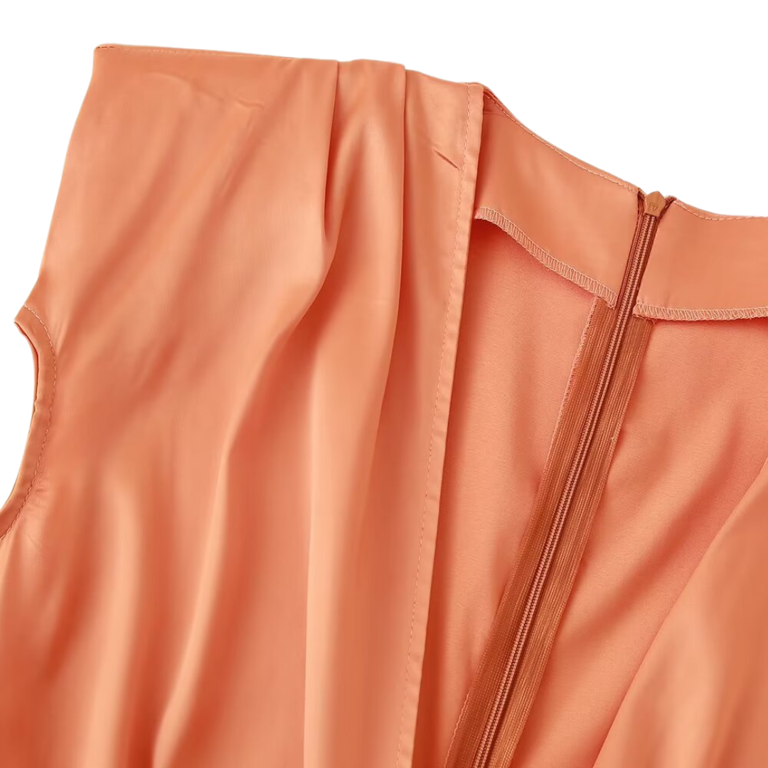 Assia™ Vestido midi drapeado