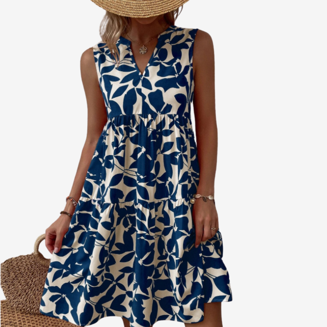 Séraphine™ Midi con motivos de hojas
