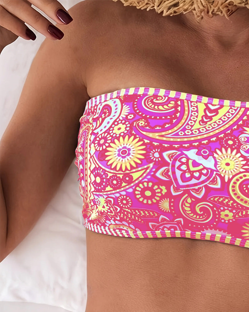Bikini de dos piezas con estampado étnico