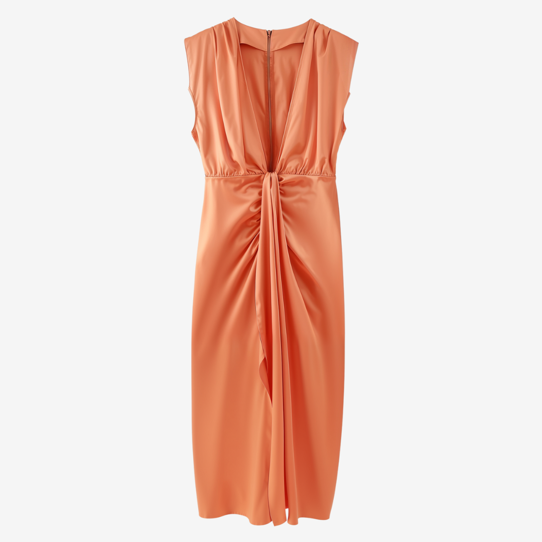 Assia™ Vestido midi drapeado
