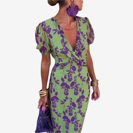 Aliénor™ vestido con escote en V trenzado