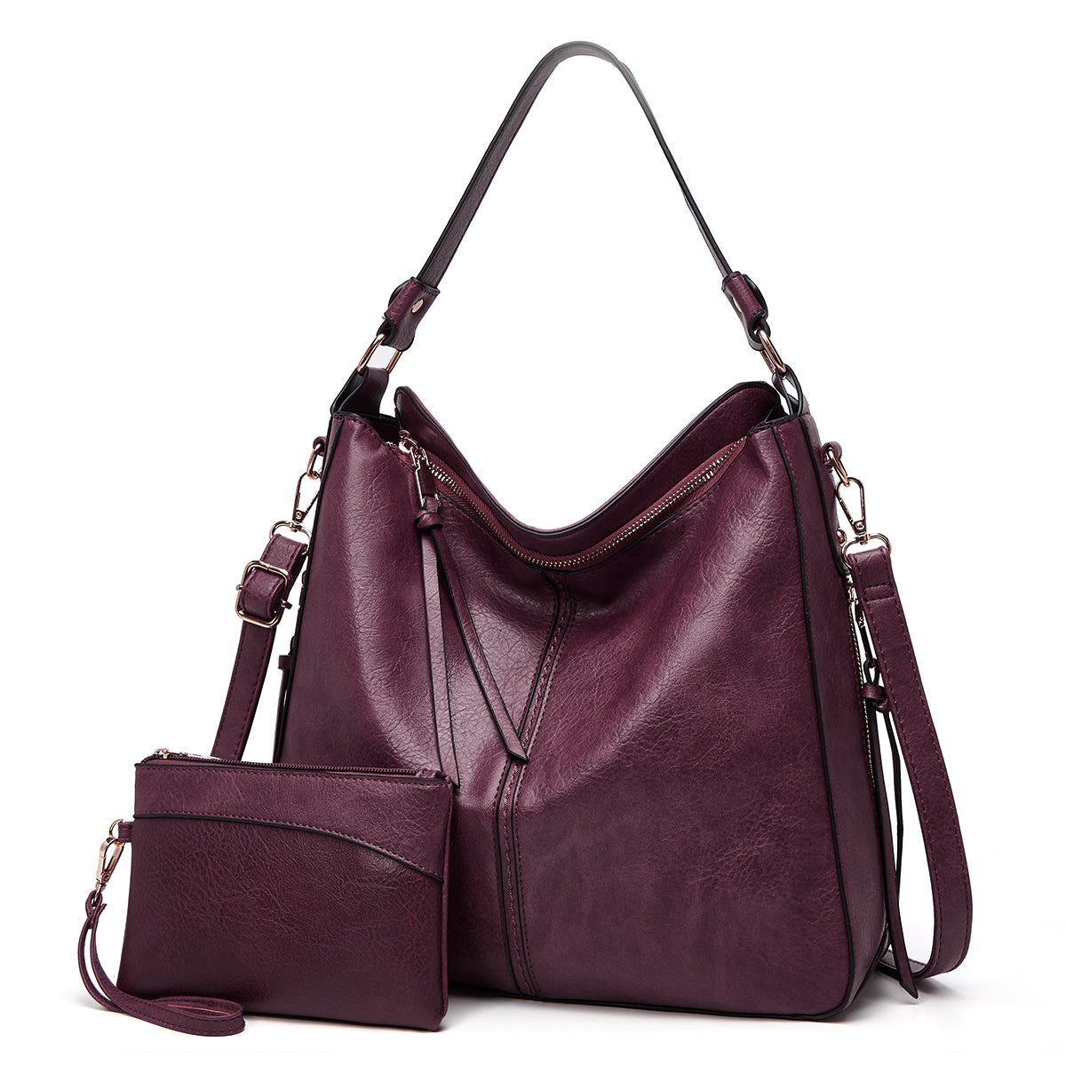 Bolso bandolera a prueba de golpes de cuero de lujo + monedero de regalo