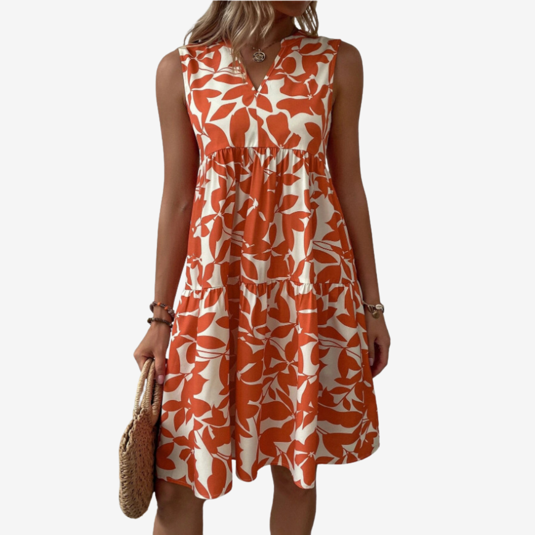 Séraphine™ Midi con motivos de hojas