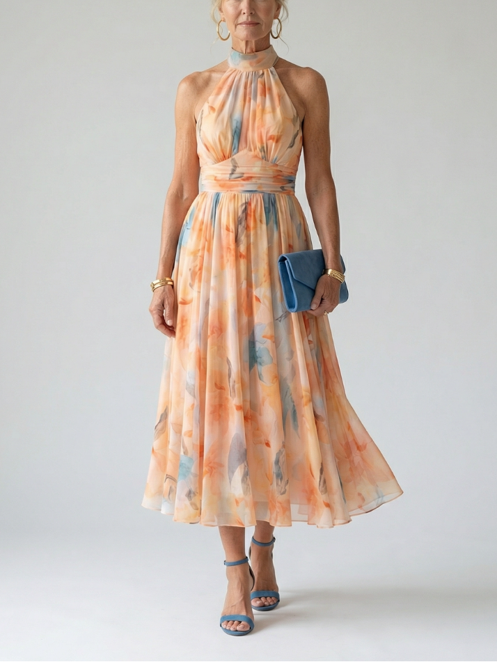 Lucía™ | Vestido midi halter