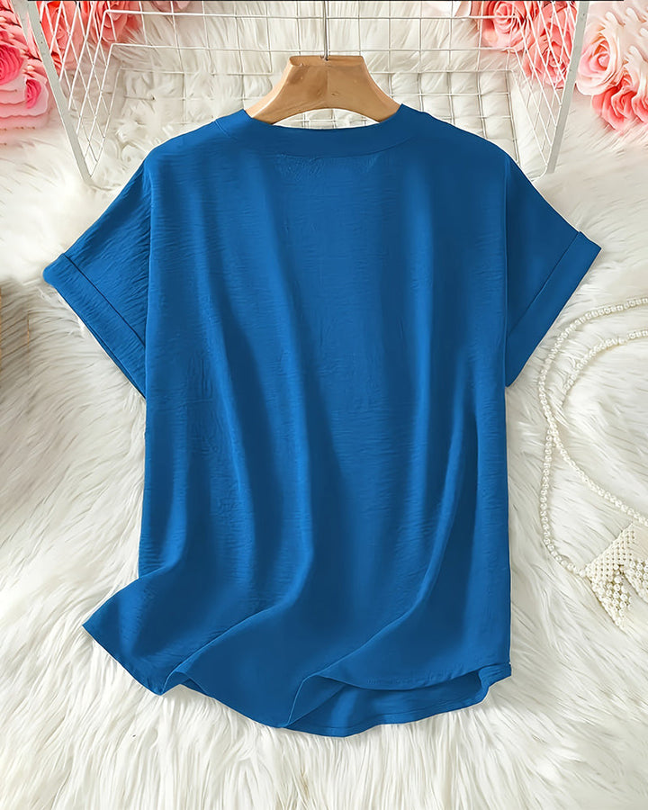 Blusa holgada de color liso para mujer casual