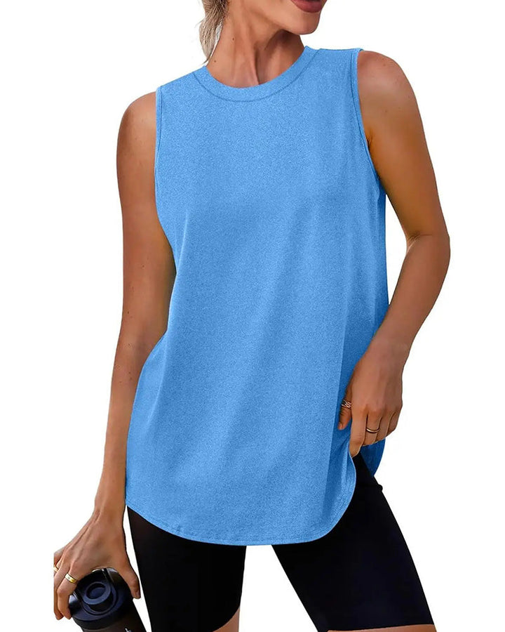 Camiseta sin mangas de corte amplio de color liso