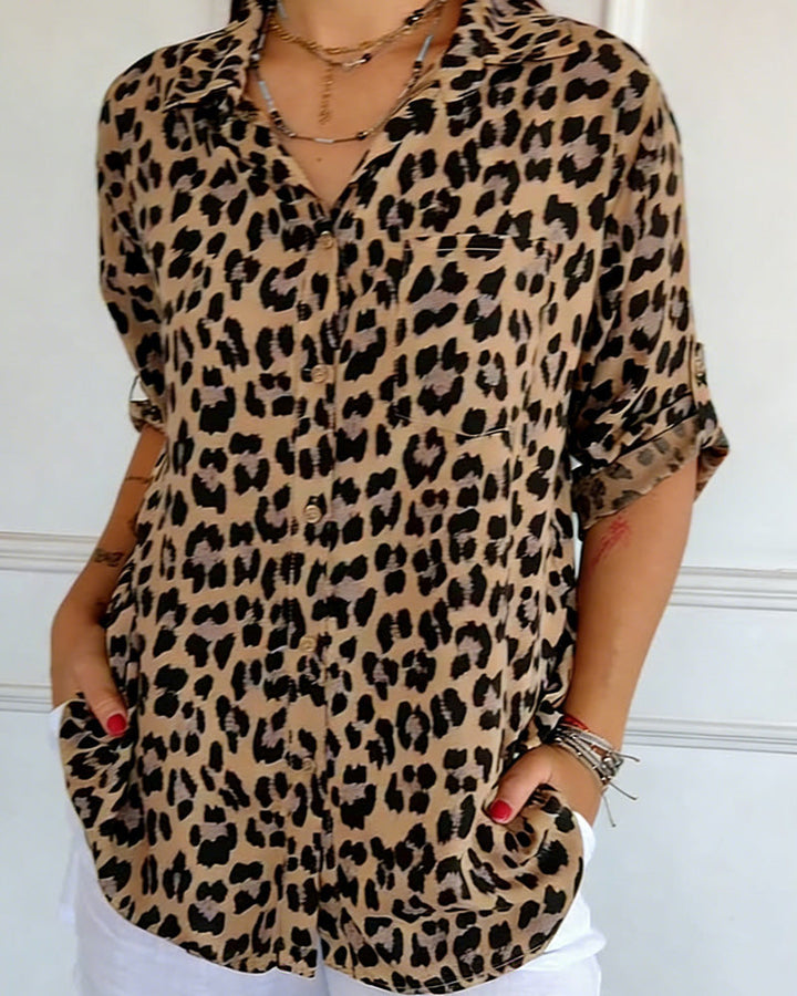 Blusas de moda con estampado de leopardo