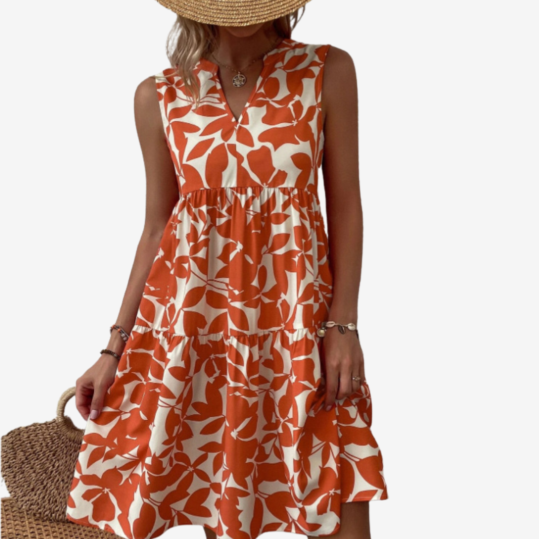 Séraphine™ Midi con motivos de hojas