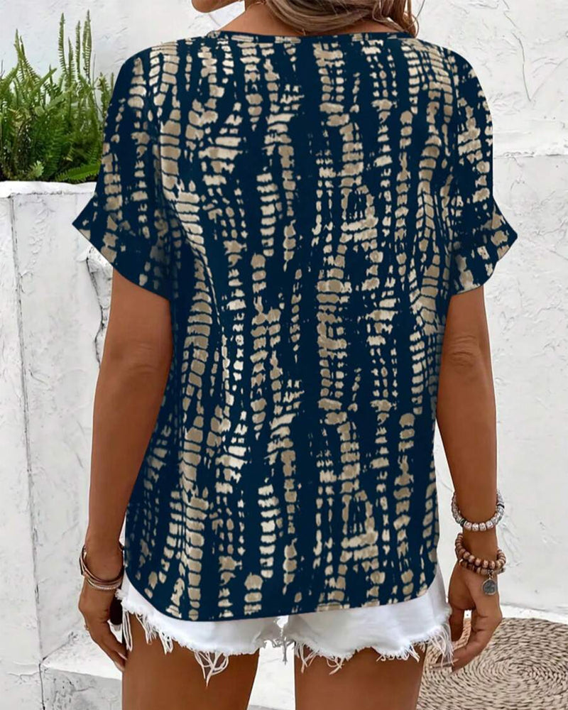 Camiseta estampada retro de mangas cortas