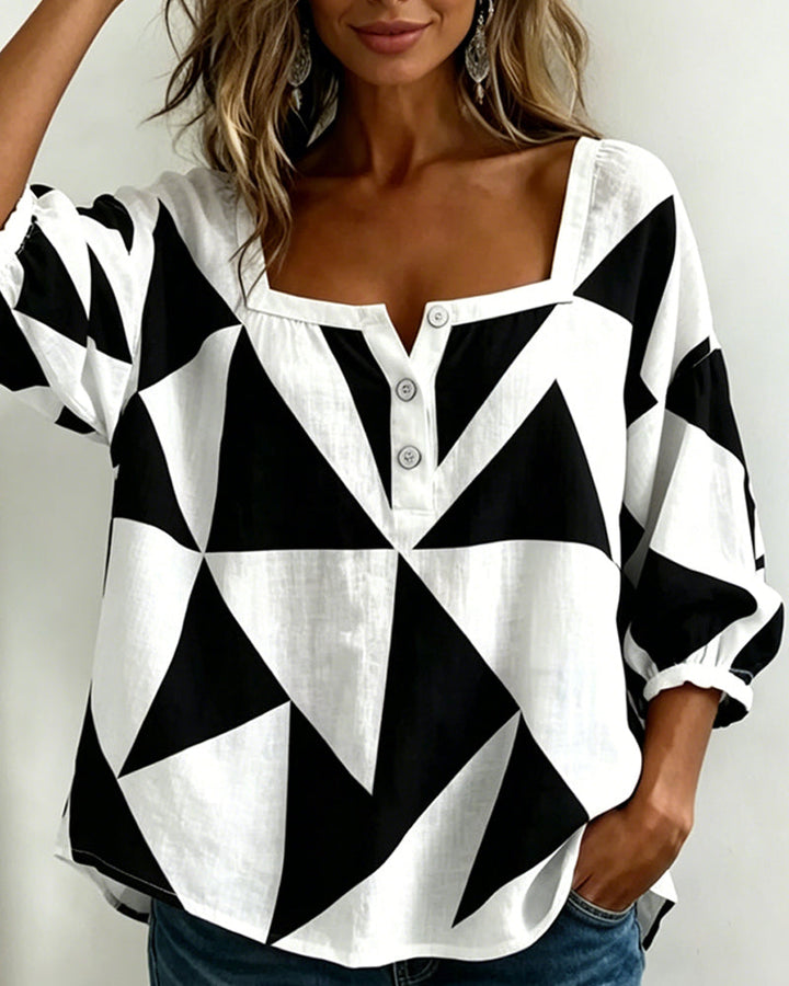 Blusa casual estampado geométrico