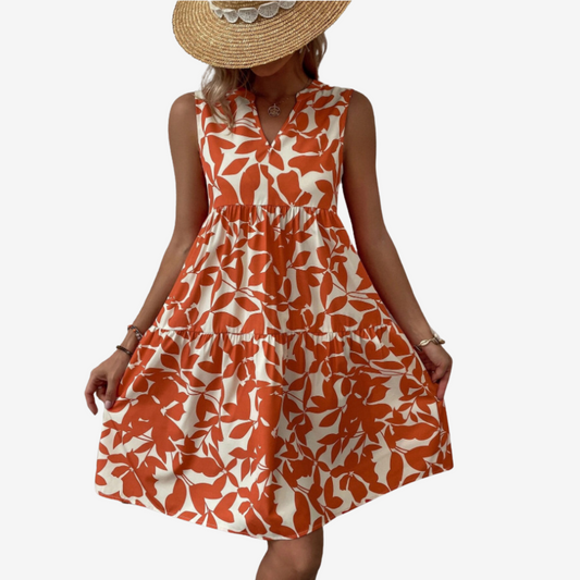 Séraphine™ Midi con motivos de hojas
