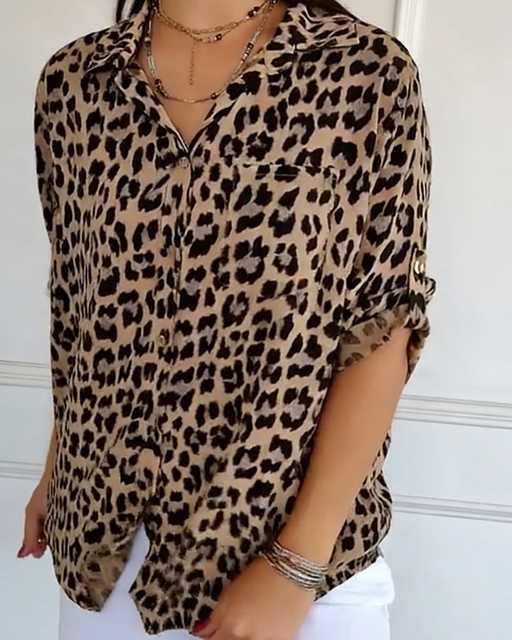 Blusas de moda con estampado de leopardo