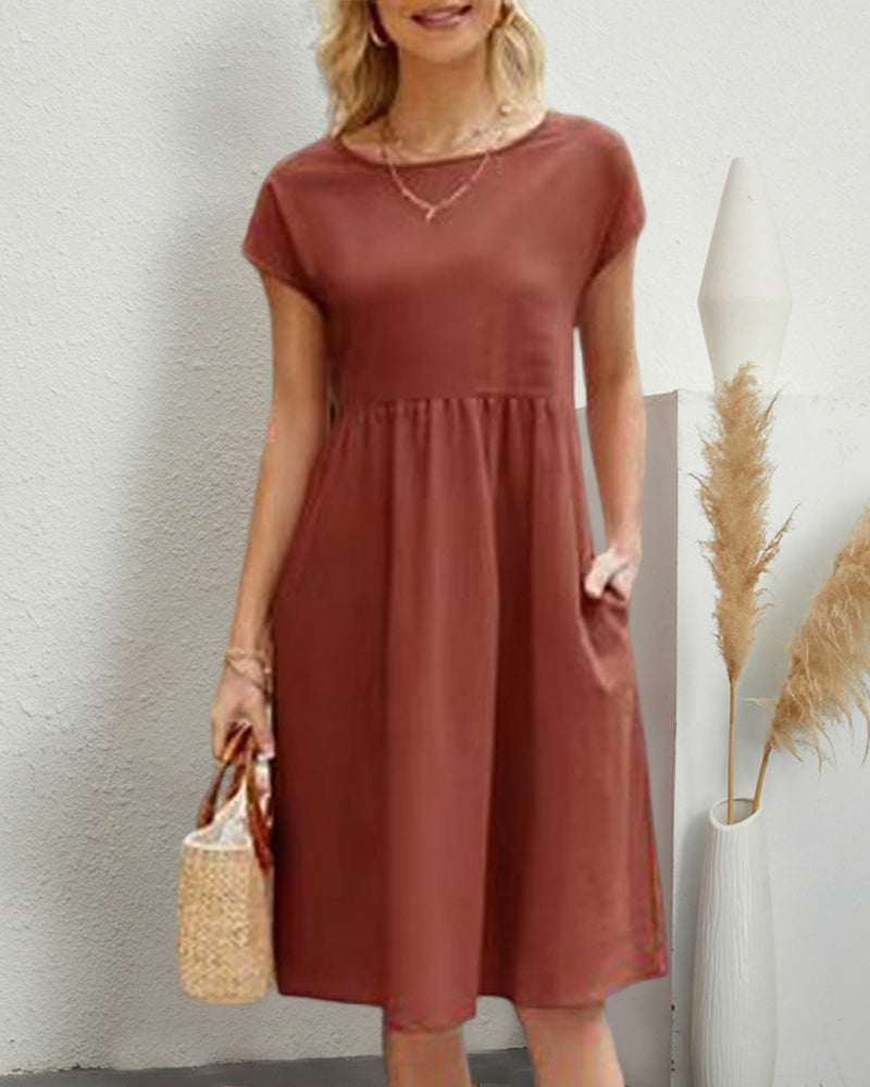 Vestido holgado con cuello redondo
