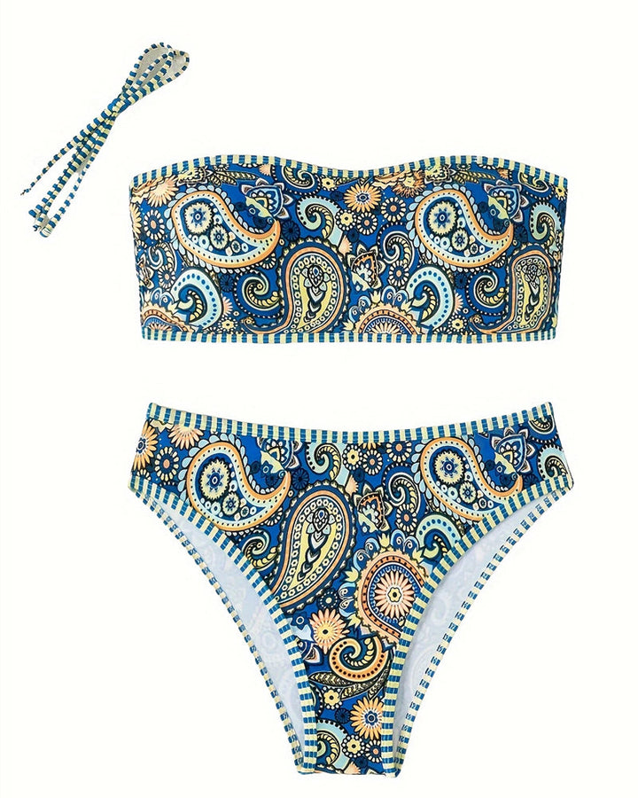 Bikini de dos piezas con estampado étnico