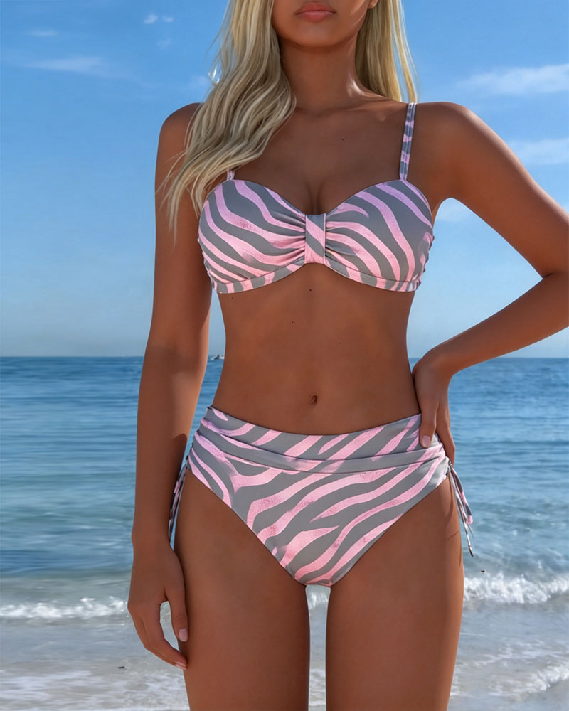 Bikini bralette estampado de cebra