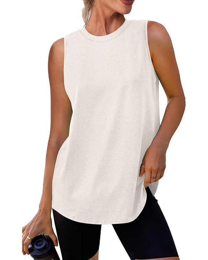 Camiseta sin mangas de corte amplio de color liso