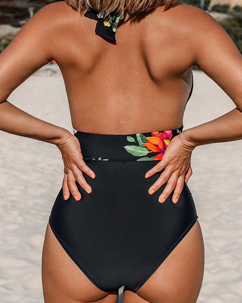 Traje de baño de una pieza floral