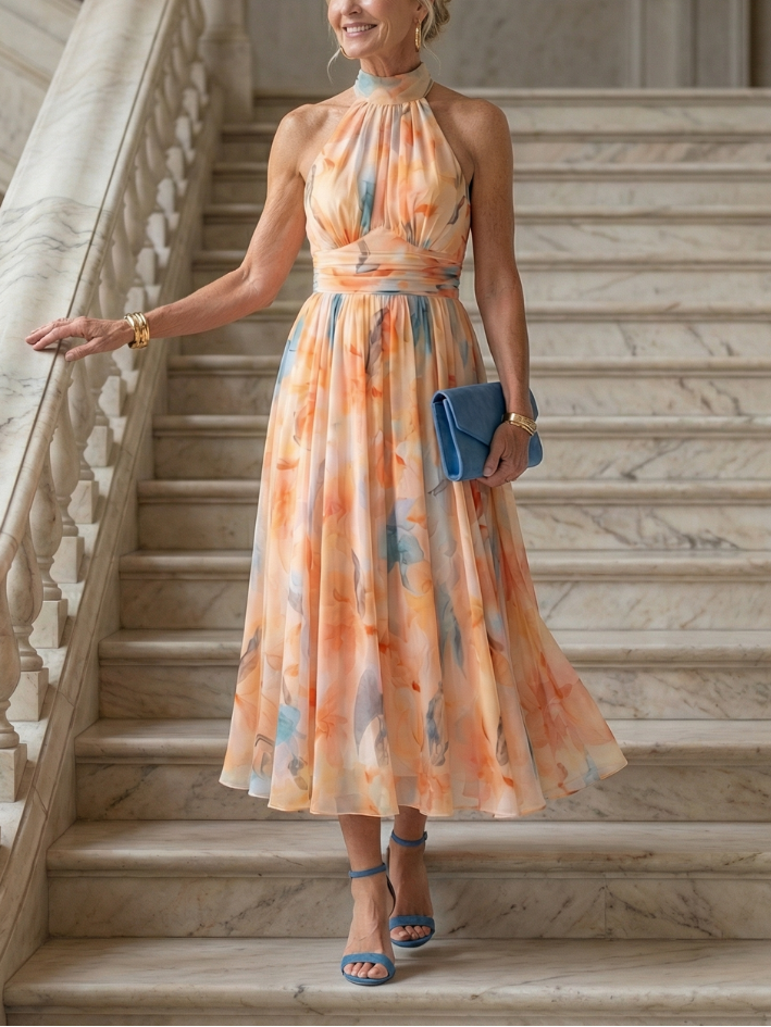 Lucía™ | Vestido midi halter