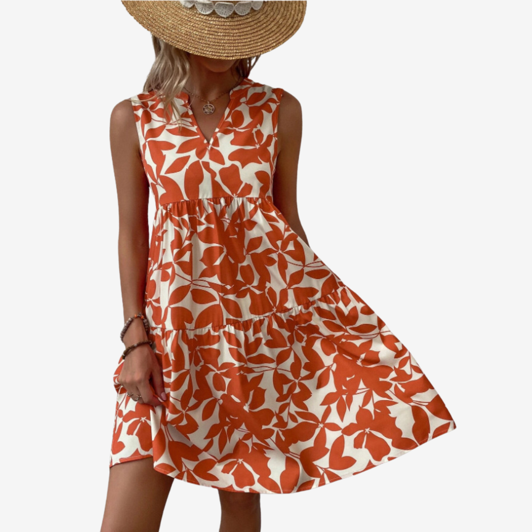 Séraphine™ Midi con motivos de hojas