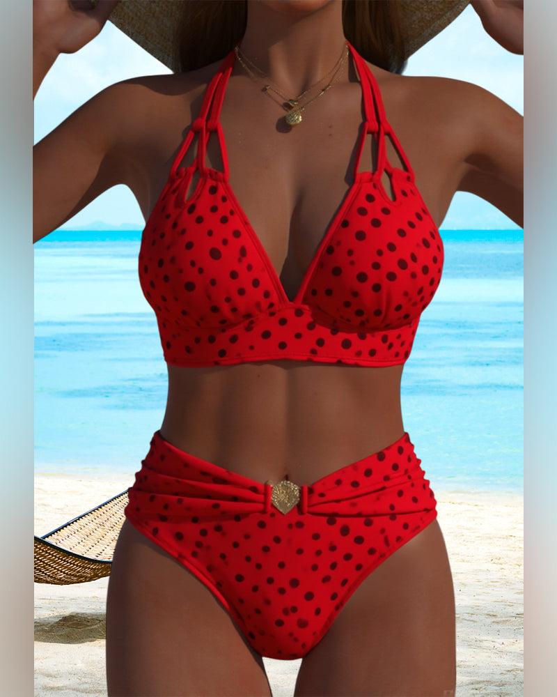 Bikini sexy de dos piezas con lunares