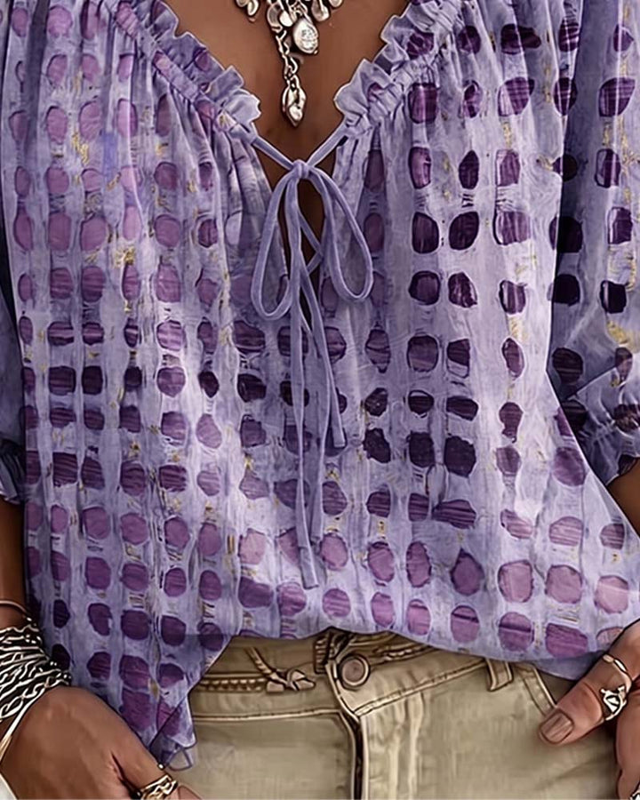 Blusa de lunares con lazos