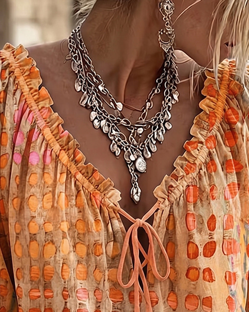 Blusa de lunares con lazos