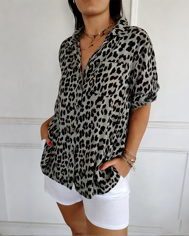 Blusas de moda con estampado de leopardo