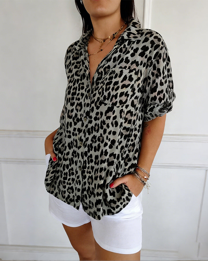 Blusas de moda con estampado de leopardo