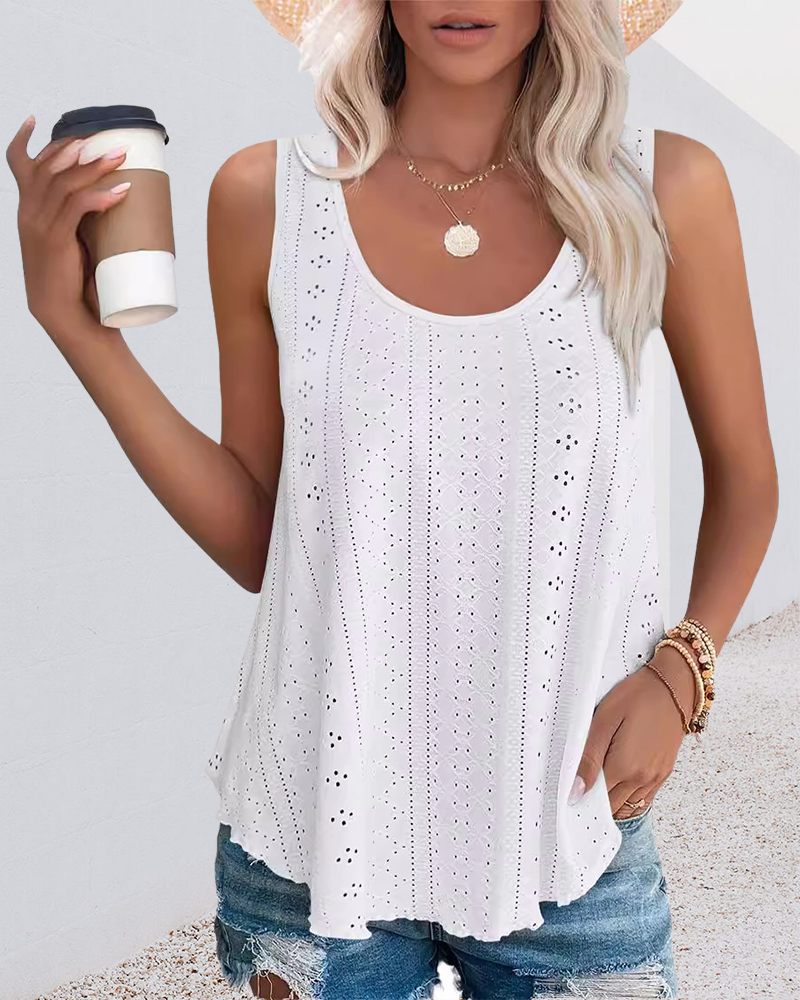 Top sin mangas de cuello redondo holgado